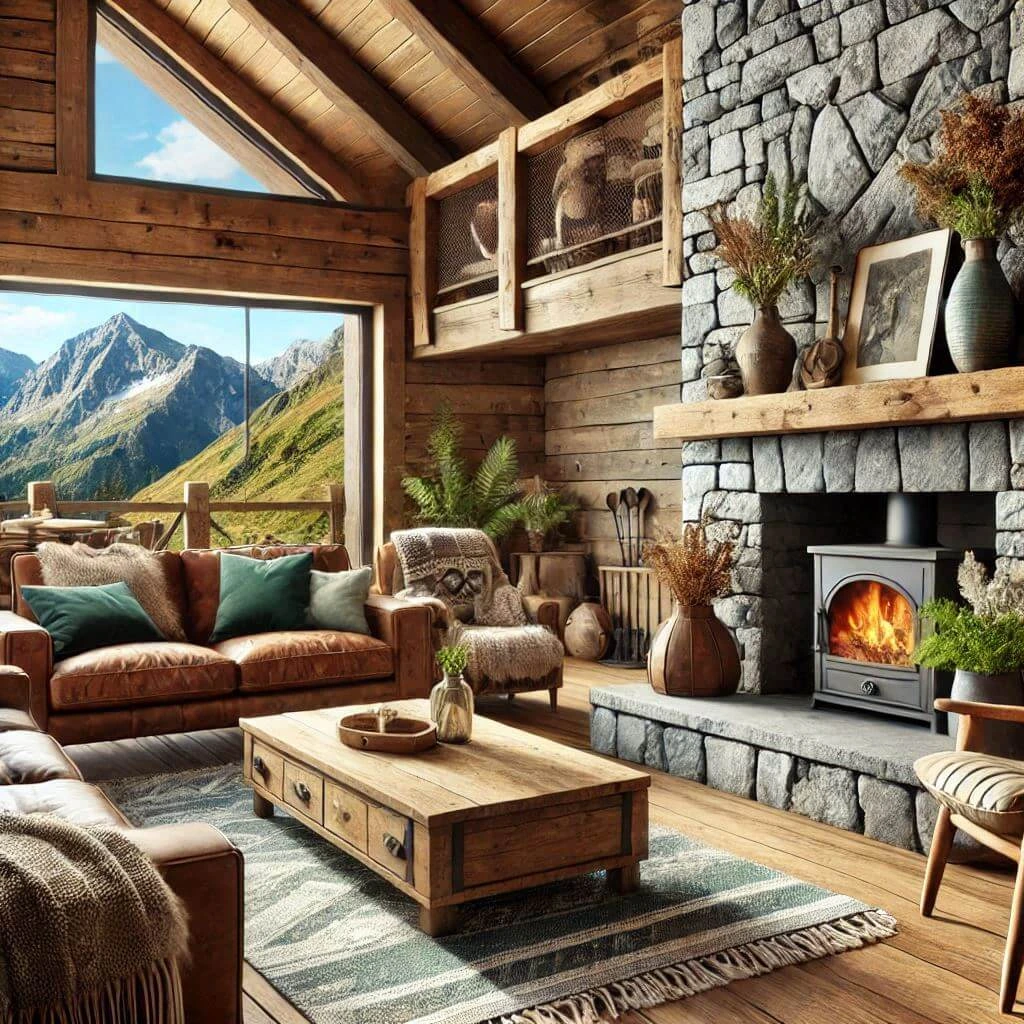 Cozy Mountain Home Interior Design with Rustic Charm