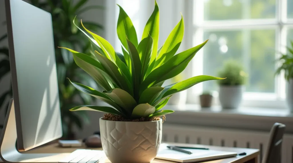 Dracaena plant in a decorative pot with lush green leaves, adding elegance to the indoor space.