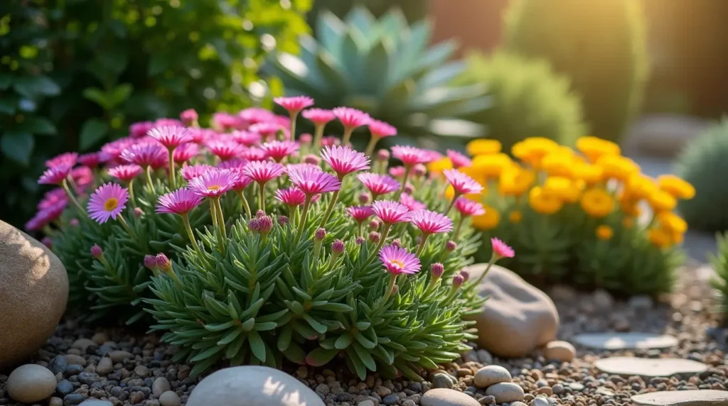 Thriving Ice Plant Garden in a Sunny Backyard