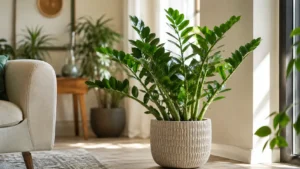 Thriving ZZ Plant in a peaceful indoor room as a low-maintenance green companion.
