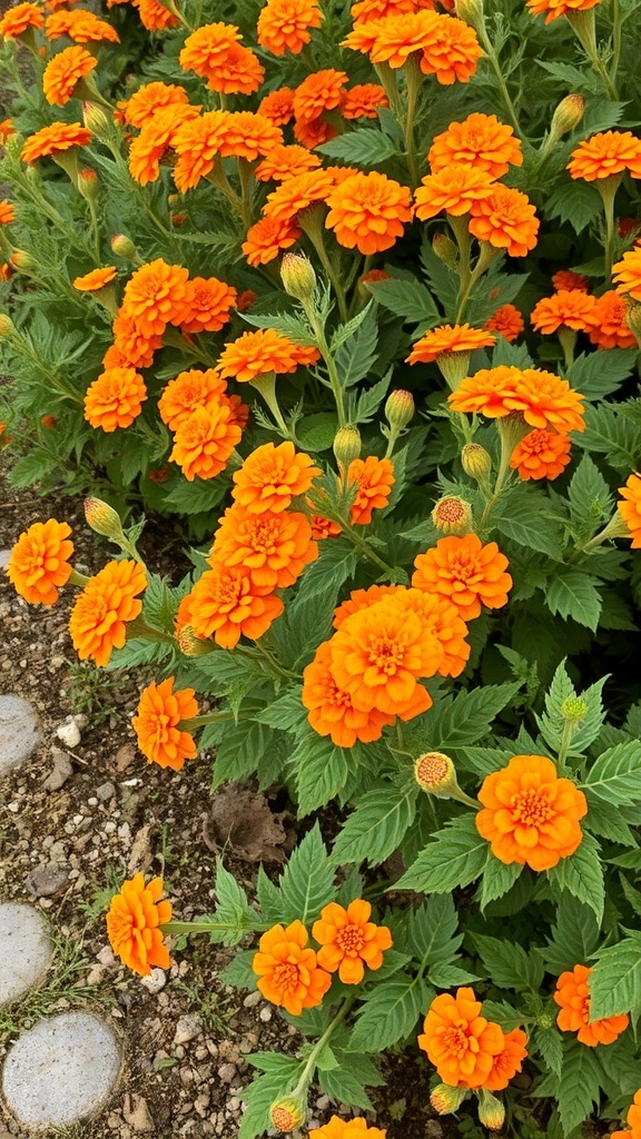 A vibrant display of orange verbena flowers in full bloom
