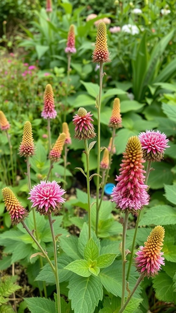 Fothergilla plant with white flowers and green foliage in a garden setting