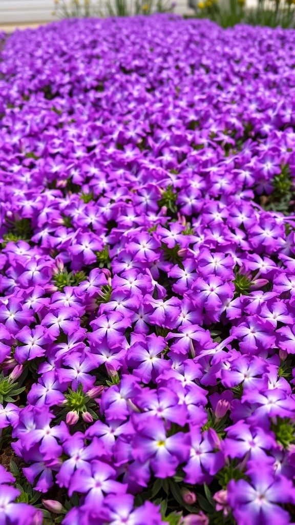A vibrant carpet of purple Creeping Phlox flowers in full bloom.