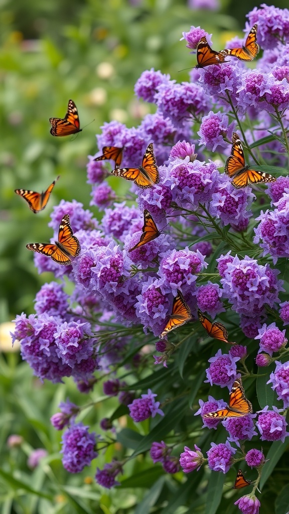 Buddleia flowers with butterflies