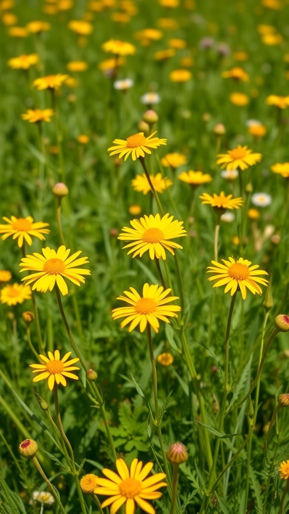 A field of bright yellow Heliopsis flowers in full bloom
