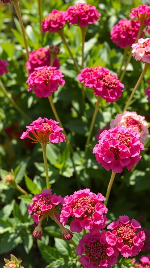 Close-up of vibrant pink Sweet William flowers in full bloom